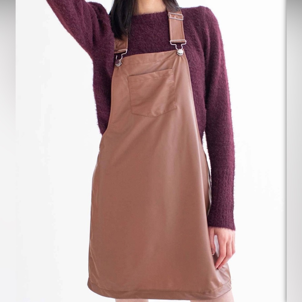 Jolie and Joy Brown Pleather Jumper